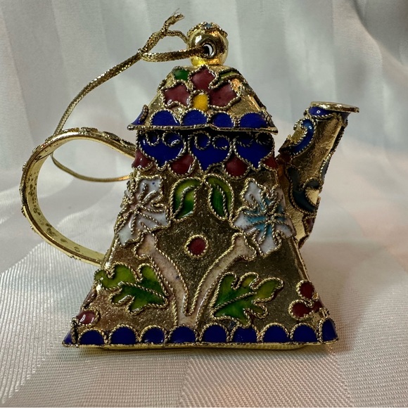 Miniature Cloisonné Teapot Ornament - Picture 4 of 8
